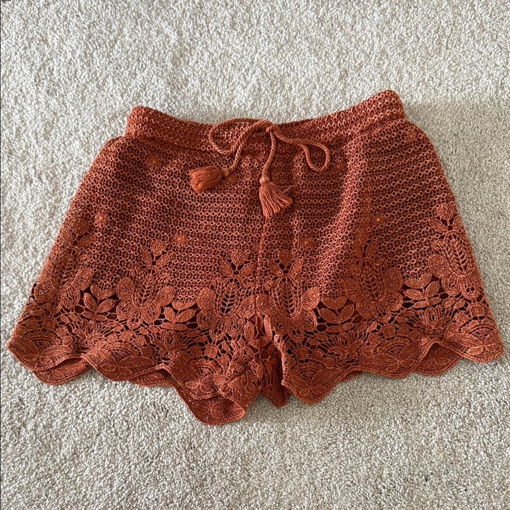 Abercrombie & Fitch Orange/Brownish shorts with lining underneath - Size XS